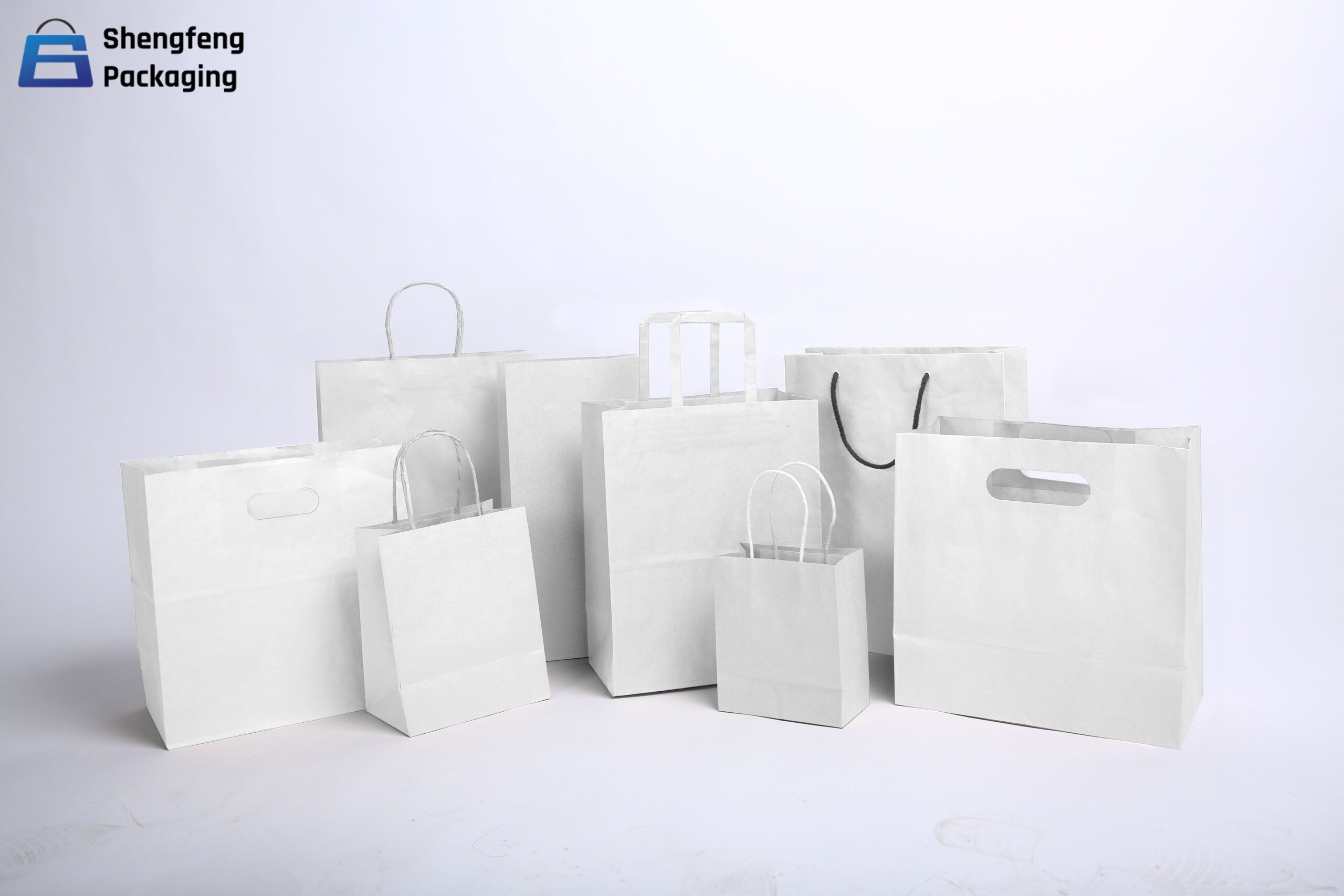 Customize recycable white kraft paper bag - Shengfengpackaging